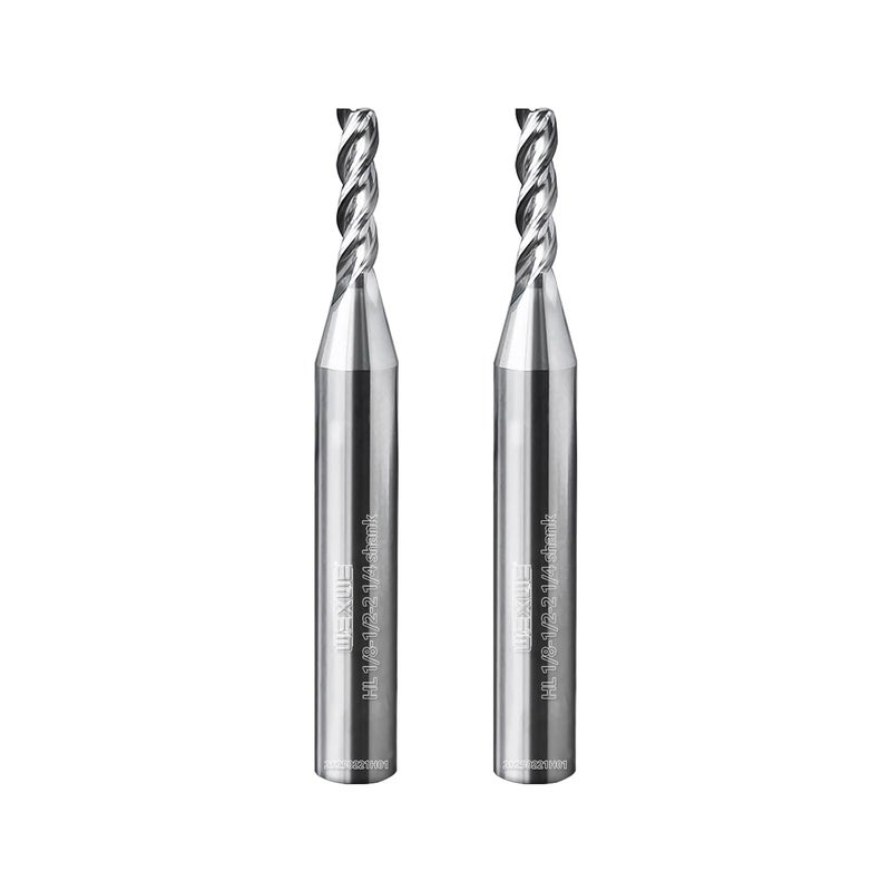 WEXWE Store Tools High Finishing Carbide End Mill for Aluminum or Copper Cutting, U-Type Design Square Milling Cutter, 3 Flute Mill Bits Sets 1/2 Shank (1/8-2" 2PCS) - Image 1